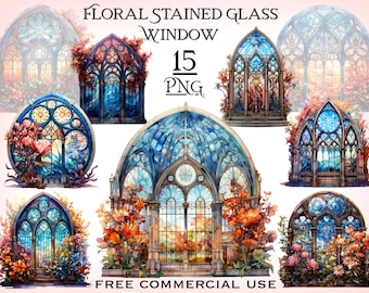 Gothik Fenster png bund, Buntglasfenster Clipart, Gothic Blumenkunst, Gotische Kathedrale Fenster png, Freie kommerzielle Nutzung png