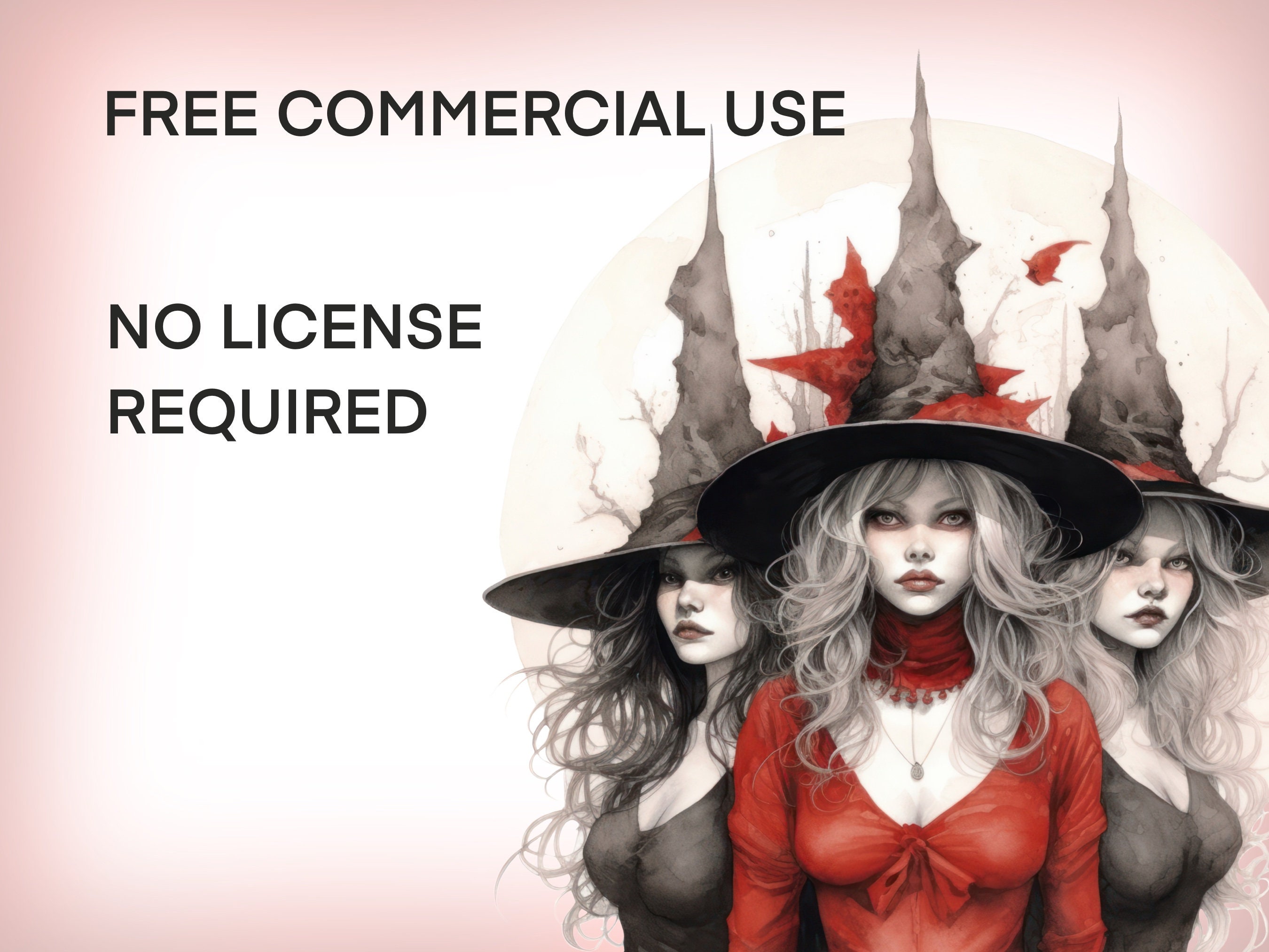 Red Witch Clipart, Practical Magic Png Bundle, Red & Black Witchcraft ...