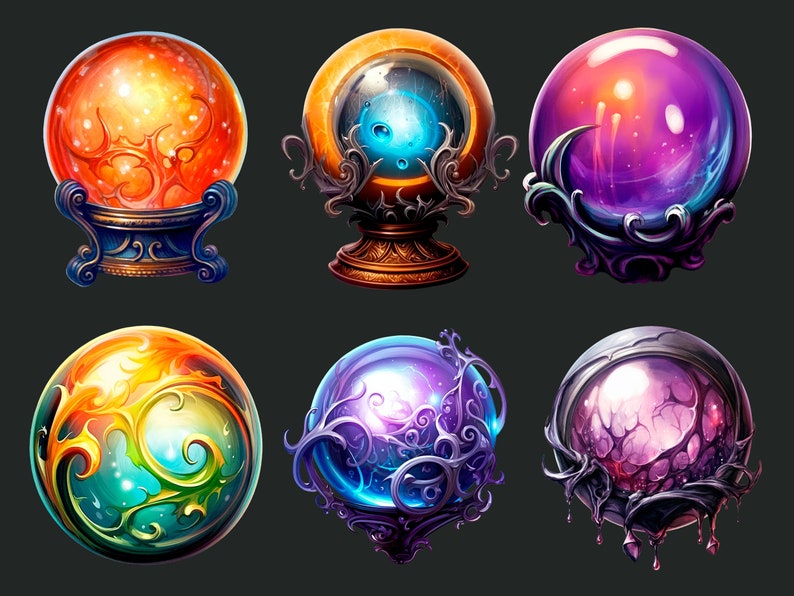 Magic orb clipart, Witch & wizard spiritual crystal orb png images bundle for design, collage, scrapbooking etc., Free commercial use image 5