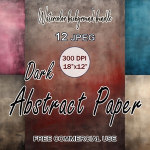 Dunkler abstrakter Aquarell Hintergrund, Shabby Chic dunkles digitales Papier, abstrakte Malerei Aquarell Hintergrund, dunkles Scrapbook Papier
