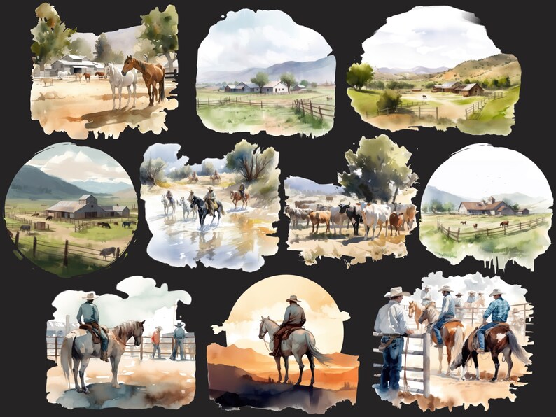 Western Ranching Graphics Western Ranch Png, Western Graphics, Horse Painting Png, Country ...