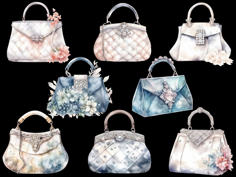 Crystal handbag png, Crystal purse png, Womens handbag png, Ladies handbags png, Fashion clipart, Fashion girl clipart, Glam clipart image 5