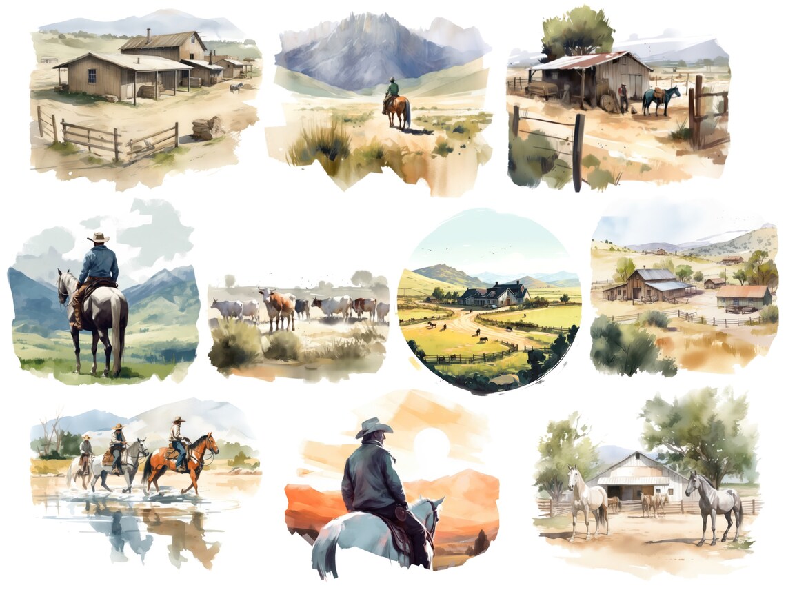 Western Ranching Graphics Western Ranch Png, Western Graphics, Horse Painting Png, Country ...