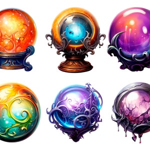 Magic orb clipart, Witch & wizard spiritual crystal orb png images bundle for design, collage, scrapbooking etc., Free commercial use image 4