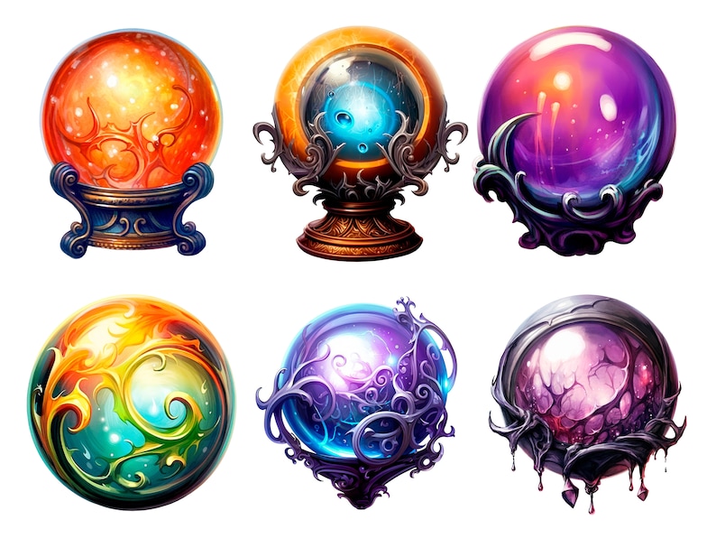 Magic orb clipart, Witch & wizard spiritual crystal orb png images bundle for design, collage, scrapbooking etc., Free commercial use image 4