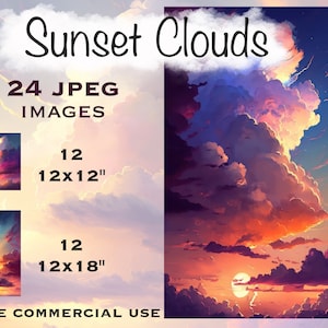 Clipart tramonto jpg, Sfondo nuvola jpg, Sfondo cielo, Pittura digitale, Clipart cielo, Sfondo colorato, Arte tramonto, Sfondo digitale