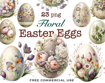 Easter egg clipart, Painted eggs png, Easter egg png, Easter png, Easter clipart, Watercolor clipart, Spring png, Eggs floral clipart