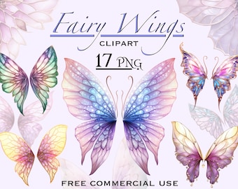 Fairy wings PNG bundle, Garden fairy wings clipart, Butterfly wings png, Fairy png overlays, Fantasy magical clipart, Fairy png overlays