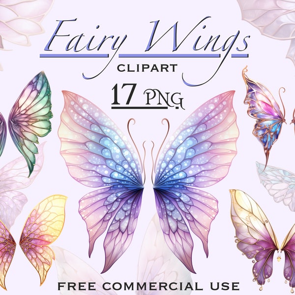 Fairy wings PNG bundle, Garden fairy wings clipart, Butterfly wings png, Fairy png overlays, Fantasy magical clipart, Fairy png overlays