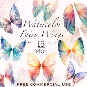 Aquarell Feenflügel PNG Bundle, Schmetterling Flügel PNG, Fee PNG Overlays, Fantasy magische Cliparts, Schmetterlinge Clipart, Aquarell Clipart
