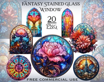 Glasmalerei-Fenster Clipart, Gothik-Fenster-PNG-Bundle, Jugendstil & Neo-Gothic-Fenster-Kunstwerk, kostenlose kommerzielle Nutzung png