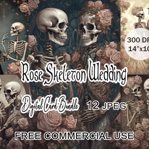 Valentinstag Skelett Cliparts, Valentinstag Skelett Cliparts, Dusty Pink Rosen Clipart, Vastel Gothic Clipart, Skelett-Liebhaber-Kunst