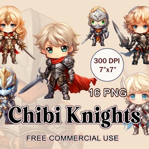 Chibi Knight PNG Bundle, Anime knights png, Manga knight clipart, Anime kids clipart, Kawaii anime clipart, Digital chibi art, Chibi clipart