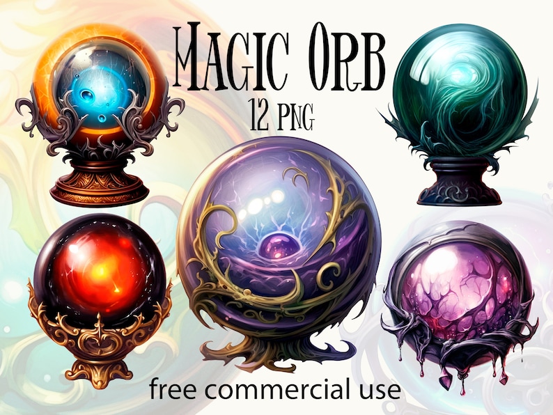 Magic orb clipart, Witch & wizard spiritual crystal orb png images bundle for design, collage, scrapbooking etc., Free commercial use image 1