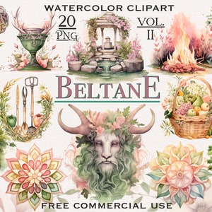 Mystical Beltane PNG bundle, Wheel of the year art, Celtic spiritual clipart, Digital wiccan art, Occult pagan clipart, Wiccan clipart