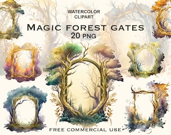Misty forest clipart, Frame clipart, Magic wood, Enchanted forest clipart, Magical forest png, Dark forest art, Tree of life