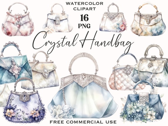 Crystal handbag png, Crystal purse png, Womens handbag png, Ladies handbags png, Fashion clipart, Fashion girl clipart, Glam clipart