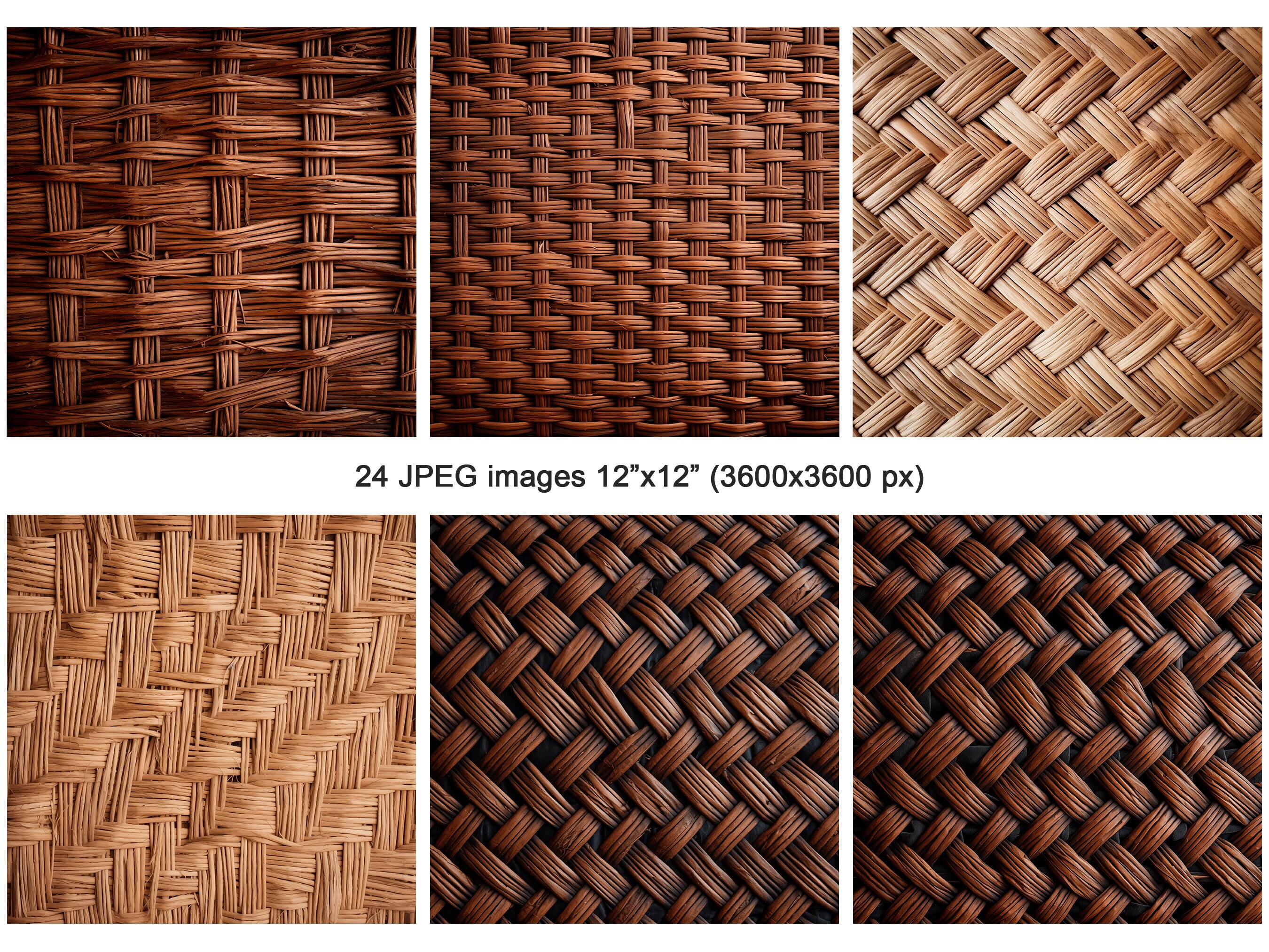 Wicker Mat Pattern Wicker Mat Digital Background Clipart Bundle, Rattan Wicker Basket ...