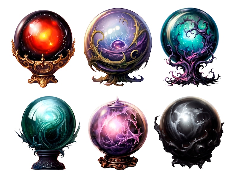 Magic orb clipart, Witch & wizard spiritual crystal orb png images bundle for design, collage, scrapbooking etc., Free commercial use image 2