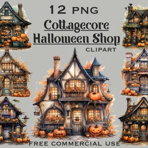 Bundle png de boutique Halloween Cottagecore, clipart Halloween, art de la saison fantasmagorique, Cottagecore png, imprimable png halloween, usage commercial gratuit