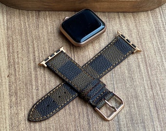 Brown Apple Watch Band for iWatch 1 2 3 4 5 6 SE 7 8 Ultra,Personalized Leather iWatch Strap 38 40 41 42 44 45 49 mm