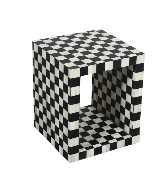 Black and white 2024 inlay side table