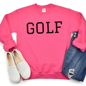 Pink Golf Sweatshirt, Women Golf Crewneck, Golf Gift for Him Her, Men Golf Sweatshirt, Golf Mom Dad Sweater, Golf Lover Gift, Golf Wife GF