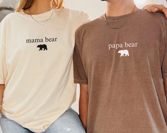 New Mom and Dad Shirt, New Parent Shirt Gift, Matching Comfort Colors® Shirt, Mama Papa Tee Shirt, First Time Mom Dad, Matching Mom Dad