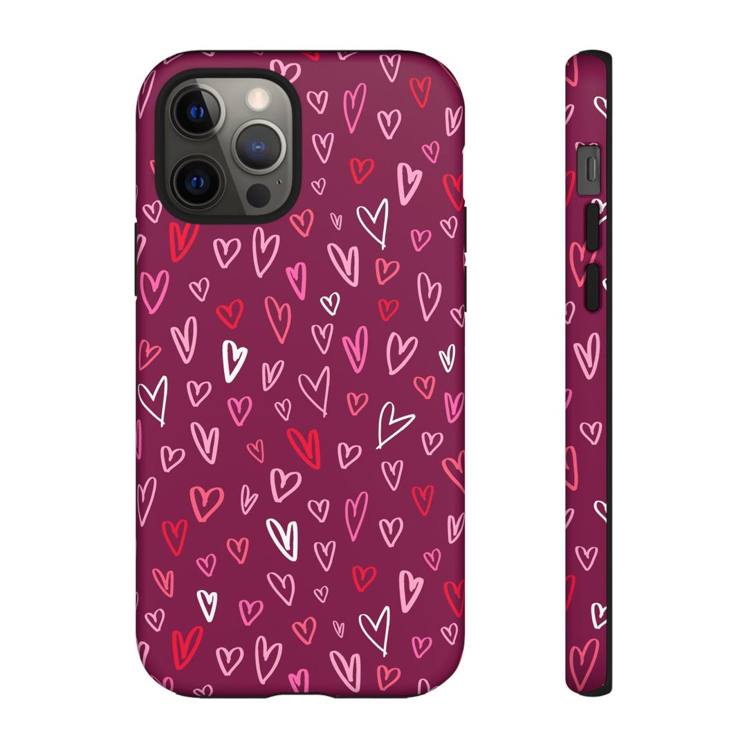 thumbnail image 2 of Teddy Bear's Valentine's Day Phone Case | Simplistic Pastel Heart Design | Gift For Apple IPhone 2 of 14