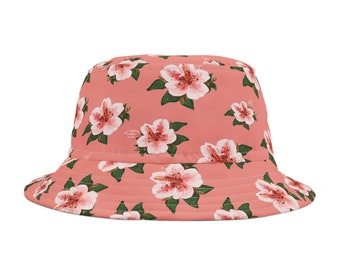 Masters Golf Bucket Hat, Azalea Flower Bucket Hat, Pink Golf Girl Hat, Unique Golf Gift, Golfing Golfer Gift, Masters Golf Party Hat Favor
