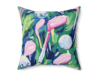 Golf Pillow Home Decor, Golf Gift for Men Women, Golf Throw Pillow Case, Golfing Gift Him Her, Golfer Gift Idea, Golf Pillowcase Decoration