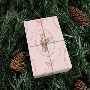 Custom Christmas Nutcracker Gift Wrap, Pink Christmas Custom Wrapping Paper, Coquette Gift Wrap, Cute Wrapping Paper, Christmas Holiday Gift image 2