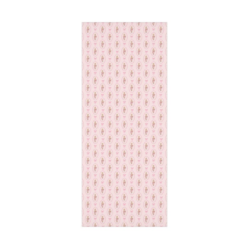 Christmas Nutcracker Gift Wrap, Pink Christmas Wrapping Paper, Coquette Gift Wrap, Cute Winter Wrapping Paper, Bow Christmas Holiday Gift image 7