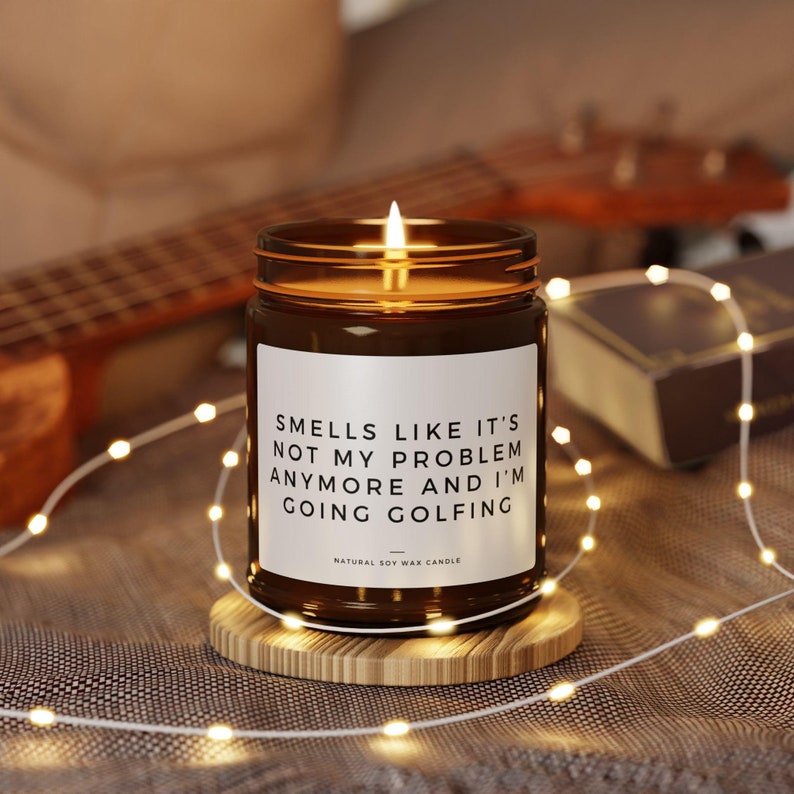 Retirement Gift Funny Retirement Candle Gift for Coworker Golf Retirement Gift for Men Funny Golf Gift for Golfer Retired Gift for Him image 1