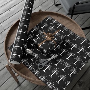 LOTR Wrapping Paper, LOTR Gift Wrap, LOTR Christmas Gift Wrapping Paper, Tree of Gondor Wrapping Paper Roll, Gondor Gift Wrapping Paper image 3