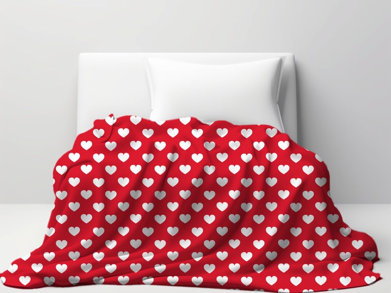 Valentines Day Throw Blanket, Cute Heart Blanket Valentines Day
