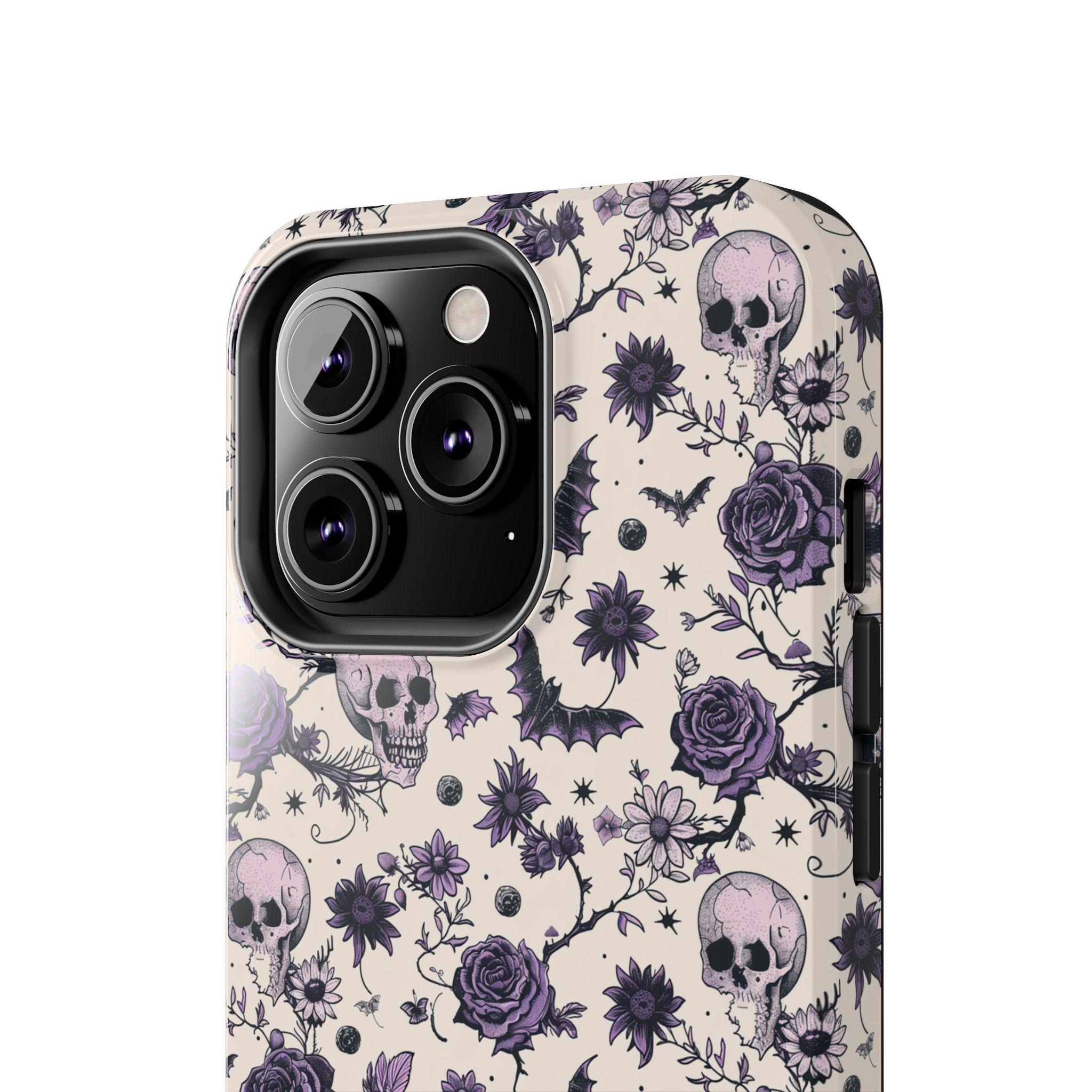 Skeleton Goth Phone Case, Floral Skull iPhone Case, Halloween iPhone 11 ...