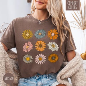 Sunflower Shirt, Sunflower Lover Gift, Flower Comfort Colors® Tee Shirt, Trendy Summer Shirt, Floral Shirt, Sunflower Tshirt, Sun Flowers