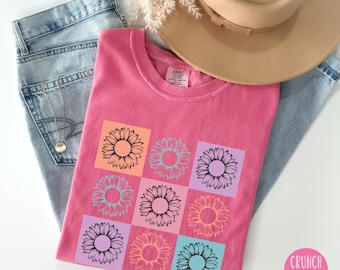Sunflower Shirt, Sunflower Lover Gift, Flower Comfort Colors® Tee Shirt, Trendy Summer Shirt, Floral Shirt, Sunflower Tshirt, Sun Flowers