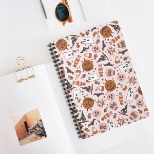 Halloween Notebook, Halloween Ghost Journal, Pink Halloween Gift, Halloween Notepad, Halloween Stationary Stationery, Fall Autumn Notebook