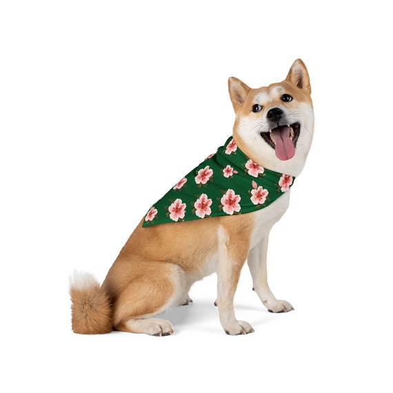 Golf Dog Bandana Collar, Azalea Dog Bandana,  Golf Themed Party Gift, Golf Dog Bandana, Azalea Flower Puppy Bandana Boy Girl