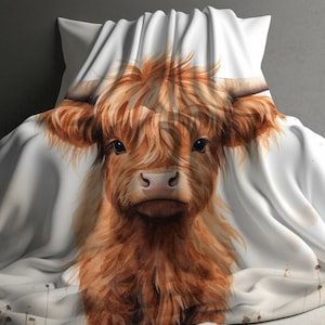 Highland cow throw hotsell