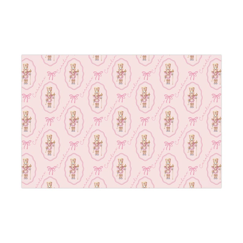 Custom Christmas Nutcracker Gift Wrap, Pink Christmas Custom Wrapping Paper, Coquette Gift Wrap, Cute Wrapping Paper, Christmas Holiday Gift image 5