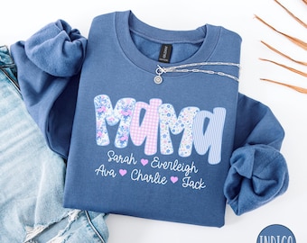 Mama Sweatshirt, Mom Sweatshirt, Floral Mama Sweater, Cute Sweatshirt for Mama, Mama Gift for Mom, Mama Flower Crewneck Sweatshirt, Mom Gift