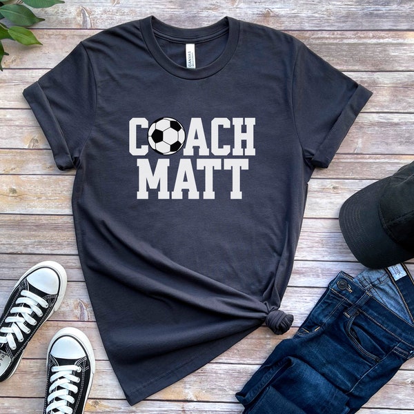 Custom Soccer Coach Shirt, Personalized Sports Coach Tshirt, Soccer Team Tee, Soccer Lover Gift, Soccer Ball Gift for Coach, Soccer Season