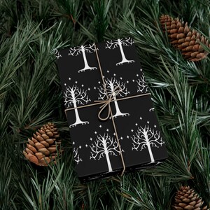 LOTR Wrapping Paper, LOTR Gift Wrap, LOTR Christmas Gift Wrapping Paper, Tree of Gondor Wrapping Paper Roll, Gondor Gift Wrapping Paper image 2