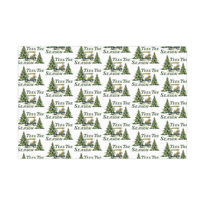 Golf Wrapping Paper, Golf Christmas Gift Wrap, Golfer Gift Wrap, Golf Xmas Wrapping Paper Roll, Golf Lover Gift Wrap, Tees the Season Gift image 5