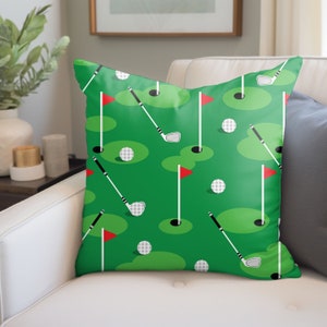Golf Pillow Home Decor, Golf Gift for Men Women, Golf Throw Pillow Case, Golfing Gift Him Her, Golfer Christmas Gift Idea, Golf Pillowcase