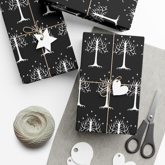 LOTR Wrapping Paper, LOTR Gift Wrap, LOTR Christmas Gift Wrapping Paper, Tree of Gondor Wrapping Paper Roll, Gondor Gift Wrapping Paper