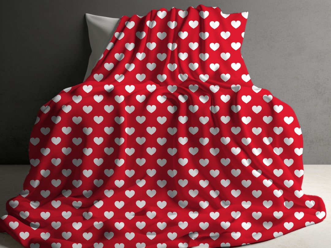 Valentines Day Throw Blanket, Cute Heart Blanket Valentines Day